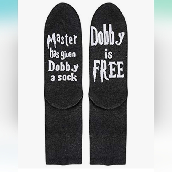 SweetGo Other - SweetGo Dobby Is Free Knitted Black Novelty Socks NWT